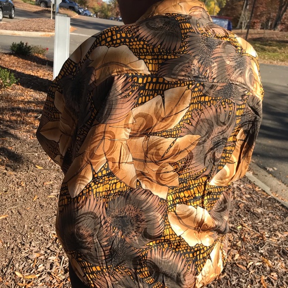 ADAM DOUGLASS Vintage Floral Print Silk Jacket - Picture 2 of 8